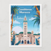 Casablanca Marokko Vintager Berühmter Reiseort Postkarte (Vorderseite)