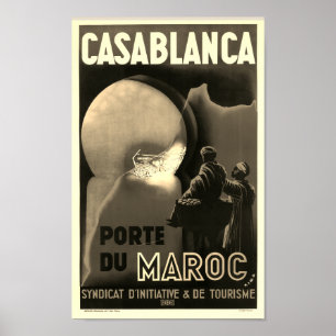 Casablanca Marokko Vintages Französisches Reisepla Poster