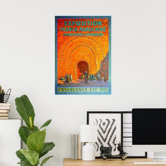 Casablanca Marokko Vintages Französisches Reisepla Poster (Heimbüro)