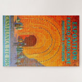 Casablanca Marokko Vintages Französisches Reisepla Puzzle (Horizontal)