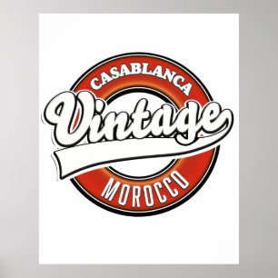 Casablanca Marokko Vintages Logo Poster