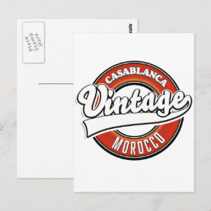 Casablanca Marokko Vintages Logo Postkarte