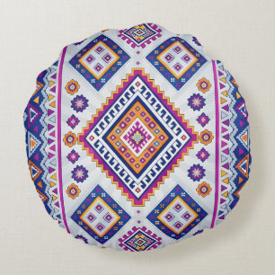 Casablanca Nights – Lebendige maurische geometrisc Rundes Kissen