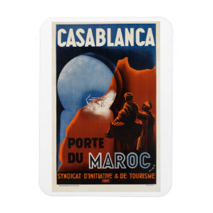 Casablanca Vintage-Reiseposter Magnet