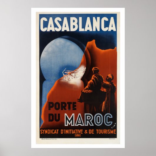 Casablanca Vintage Travel Poster (Vorne)
