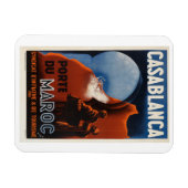 Casablanca Vintage Travel Poster Magnet (Horizontal)