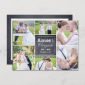 Casamento colagem riscado obrigado cartão postkarte (Vorne/Hinten)