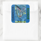 CASANOVA KUSH QUADRATISCHER AUFKLEBER (Tasche)