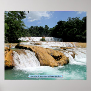Cascadas de Agua Azul, Chiapas, Mexico Poster