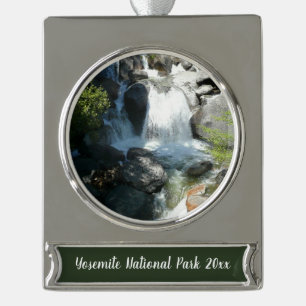 Cascade Falls im Yosemite National Park Banner-Ornament Silber
