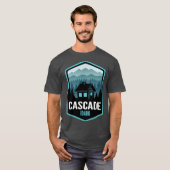 Cascade Idaho Bergstadt Kabine Oversifiziert T-Shirt (Vorne ganz)