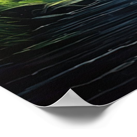 Cascade in Emerald Grove Poster (Ecke)