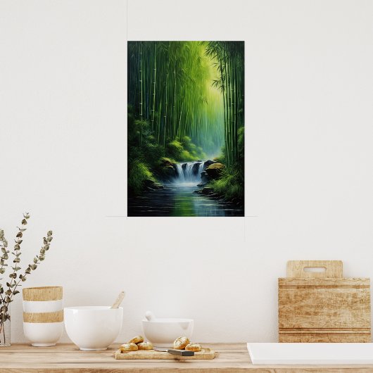 Cascade in Emerald Grove Poster (Küche)