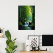 Cascade in Emerald Grove Poster (Heimbüro)
