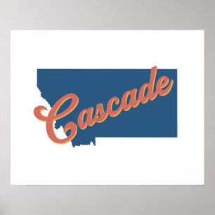 Cascade, Montana Staatsdruck Poster
