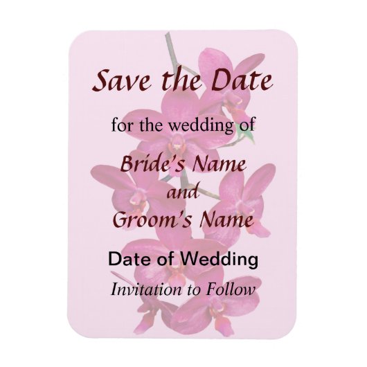 Cascade of Magenta Orchids Save the Date Magnet (Vertikal)