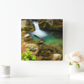 Cascade on Hare Creek, Kalifornien Quadratische Wanduhr (Zuhause)