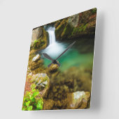 Cascade on Hare Creek, Kalifornien Quadratische Wanduhr (Winkel)