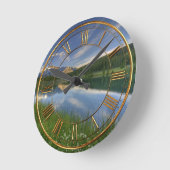 Cascade Ponds Canada Runde Wanduhr (Winkel)