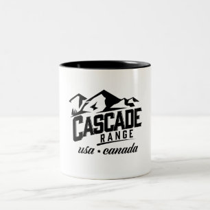 Cascade Range USA Kanada Logo. Zweifarbige Tasse