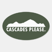 Cascades Bitte Ovaler Aufkleber (Vorderseite)
