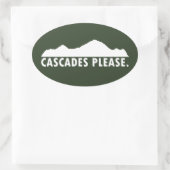 Cascades Bitte Ovaler Aufkleber (Tasche)