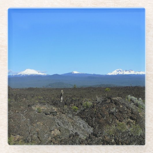 Cascades und Lava Rocks, Oregon Glasuntersetzer (Vorderseite)