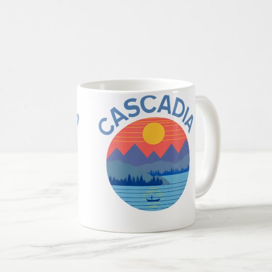 Cascadia Fishing Hiking Camping Kaffeetasse (VorderseiteRechts)