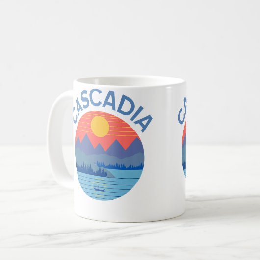 Cascadia Fishing Hiking Camping Kaffeetasse (Vorderseite Links)