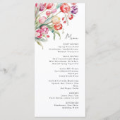 Cascading Blume Tulpen Hochzeitsmenü Menükarte (Vorderseite)