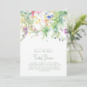 Cascading Boho Wildblume Brautparty Einladung (Stehend Vorderseite)