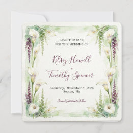 Cascading Calla Save-the-Date-Karte Save The Date