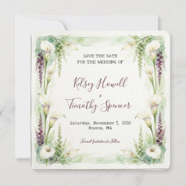 Cascading Calla Save-the-Date-Karte Save The Date
