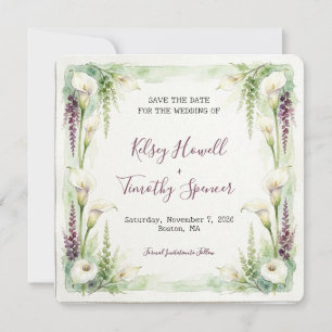 Cascading Calla Save-the-Date-Karte Save The Date