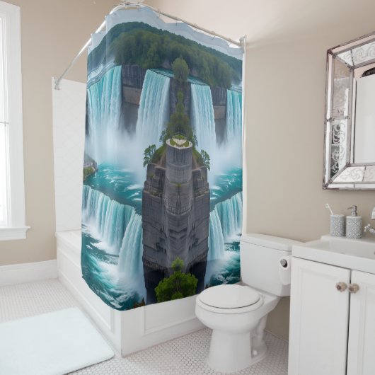 "Cascading Calm - Niagara Falls Bad Art" Duschvorhang (Beispiel)