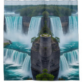 "Cascading Calm - Niagara Falls Bad Art" Duschvorhang (Vorderseite)