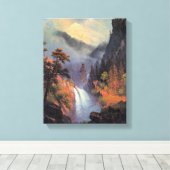Cascading Falls at Sunset, Fine Art Malerei, Leinwanddruck (Insitu (Holzboden))