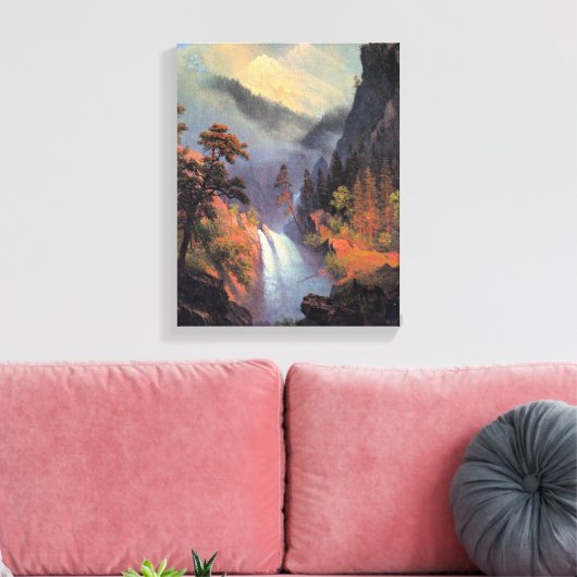 Cascading Falls at Sunset, Fine Art Malerei, Leinwanddruck (Insitu (Wohnzimmer))
