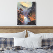 Cascading Falls at Sunset, Fine Art Malerei, Leinwanddruck (Insitu (Schlafzimmer))