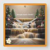 "Cascading Falls of Joy" Quadratische Wanduhr (Vorderseite)
