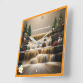 "Cascading Falls of Joy" Quadratische Wanduhr (Winkel)