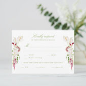 Cascading Floral Bouquet Wedding RSVP Karte (Stehend Vorderseite)