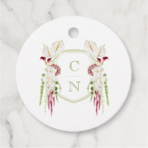 Cascading Floral Monogram Crest Wedding
