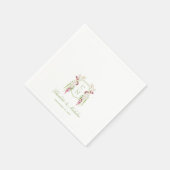 Cascading Floral Monogram Crest Wedding Serviette (Ecke)