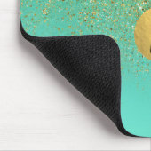 Cascading Gold Glitzer & Aquamarin Aqua Glam Trend Mousepad (Ecke)