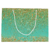 Cascading Gold Glitzer Glittery Glam Sparkle Party Große Geschenktüte (Rückseite)