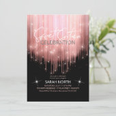 Cascading Lights Sweet 16 Rose Gold ID790 Einladung (Stehend Vorderseite)