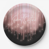 Cascading Lights Sweet 16 Rose Gold ID790 Pappteller (Vorderseite)