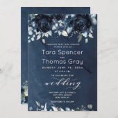 Cascading Peonies Wedding 2 Einladung (Vorne/Hinten)