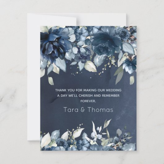 Cascading Peonies Wedding Vielen Dank Dankeskarte (Vorderseite)